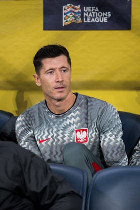 September 28, 2026: Robert Lewandowski of Poland at the players bench ahead of the Nations League soccer match between Sweden and Poland on September 28, 2026 in Stockholm. Photo by Emma Wallskog, BILDBYRAN, code EW JM0857, bbeng, soccer, football, international match, Nations League, UEFA Nations League, Sweden, Sweden A, Poland Copyright: EMMAxWALLSKOG BB260928EW040