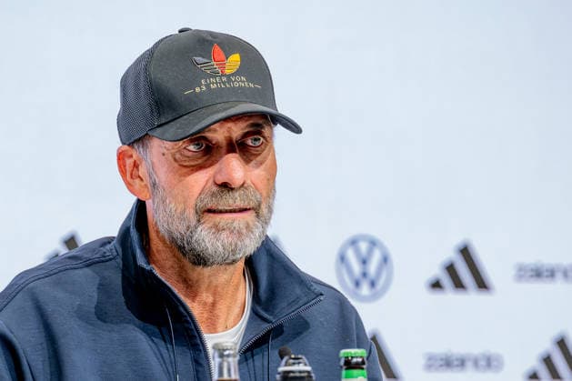 Jürgen Klopp, Head Coach of the German National Team, at the post-match press conference. Portrait: Germany vs. Serbia, Soccer, UEFA Nations League, League A, Matchday 3, 2026–2027 season, October 1, 2026 DFL DFB REGULATIONS PROHIBIT ANY USE OF PHOTOGRAPHS AS IMAGE SEQUENCES AND OR QUASI-VIDEO Photo: HMB Media, Heike Feiner Copyright: HMBxMedia HeikexFeiner