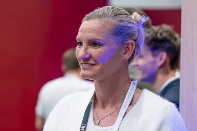 Alexandra Popp, soccer player, Olympic champion. Portrait taken at the ceremony honoring the top goal scorers in German amateur soccer at the Volkswagen (VW) Media Lounge, with the theme Top Scorer Award for Everyone. GER, Germany vs. Serbia, soccer, UEFA Nations League, League A group stage, Matchday 3, 2026–2027 season, October 1, 2026. DFL and DFB regulations prohibit any use of photographs as image sequences and or quasi-video. Photo: HMB Media, Heike Feiner Copyright: HMBxMedia HeikexFeiner