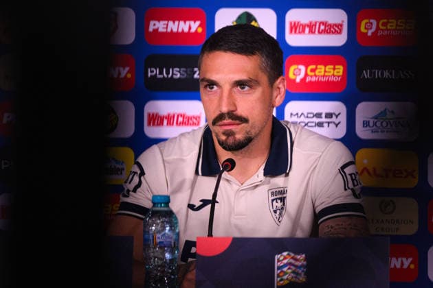 October 4, 2026: Nicolae Stanciu of the Romanian men’s national soccer team at a press conference on October 4, 2026 in Bucharest. Photo by Ludvig Thunman, BILDBYRAN. Code: LT LT0825. soccer, football, fotball, Nations League, UEFA Nations League, press conference, Romania, bbeng, soccer, football, fotball, Nations League, UEFA Nations League, press conference, Romaniabbeng Copyright: LUDVIGxTHUNMAN BB261004LT003