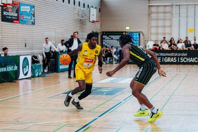 Tyrel Morgan Kreisbau Kirchheim Knights, 11 Jakub Krucky Medikamente per Klick Bayreuth, 26 GER, Kreisbau Kirchheim Knights vs. Medikamente per Klick Bayreuth, Barmer 2 Basketball Bundesliga, Matchday 3, 2026–2027 Season, October 4, 2026 GER, Kreisbau Kirchheim Knights vs. Medikamente per Klick Bayreuth, Barmer 2 Basketball Bundesliga, Matchday 3, 2026–2027 season, October 4, 2026 Kirchheim u Teck Copyright: xEibner-Pressefoto NinaxSanderx EP_NSR