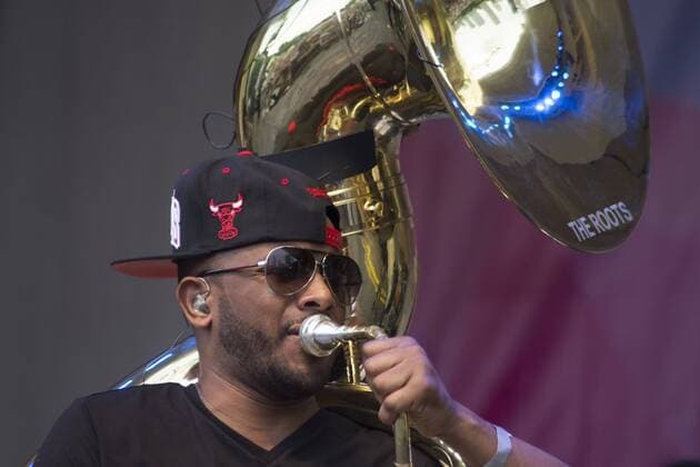 July 6, 2016 - Chicago, IL, USA - Taste of Chicago, one of Chicago s favorite festivals began on Wednesday July 6th and runs through Sunday, July 10, 2016. Grant Park in the center of the City is lined with food stations where Taste-goers can get a sampling from 39 restaurants. Each night, musicians fill the park with their sound. Featured musicians during the festival include, The Roots, Billy Idol, the Isley Brothers and Sheila E. Pictured: Tuba Gooding Jr. Chicago USA - ZUMAh86_
