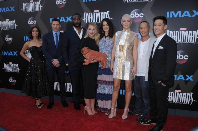August 28, 2017 - Universal City, CA, U.S. - 28 August 2017 - Universal City, California - Sonya Balmores, Anson Mount, Eme Ilkwuakor, Ellen Woglom, Isabelle Cornish, Serinda Swan, Ken Leung, Mike Moh. IMAX Marvel s Inhumans World Premiere held at Universal Citywalk in Universal City. Photo Credit: AdMedia Universal City U.S. - ZUMAa123 20170828_zaa_a123_054 Copyright: xBirdiexThompsonx