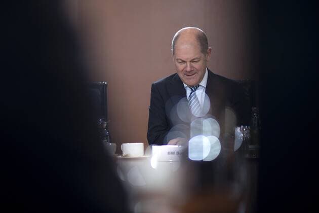 Olaf Scholz, Kabinett DEU, Deutschland, Germany, Berlin, 14.03.2018 Olaf Scholz, Bundesfinanzminister und Vizekanzler SPD, vor der konstituierenden Kabinettssitzung im Berliner Kanzleramt. Das neue Kabinett tritt nach der Wahl der Bundeskanzlerin und der Minister zum ersten Mal zusammen. Olaf Scholz, Minister of Finance and vice chancellor SPD, during a cabinet meeting at the chancellor office in Berlin, Germany. The first meeting of new German government cabinet takes place on March 14, 2018 in Berlin, Germany. Members of the new German government, a coalition between Christian Democrats (CDU CSU) and Social Democrats (SPD), were sworn in today and will begin work immediately. The new government took the longest to create of any government in modern German history following elections last September that left the German Christian Democrat