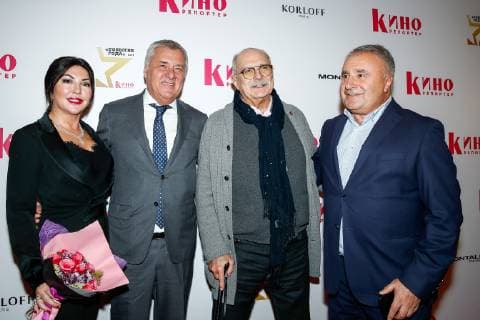 MOSCOW, RUSSIA - DECEMBER 5, 2018: TV presenter Maria Lemesheva, editor-in-chief of the Cinema Reporter magazine, Vyacheslav Telnov, general director of the Russian State Film Archive (Gosfilmofond), Russian film director Nikita Mikhalkov, head of the Russian Union of Cinematographers, and Leonid Vereshchagin (L-R), chairman of the Expert Council at the Russian Cinema Foundation, ahead of a ceremony to present the Event of the Year 2018 prize held by the Cinema Reporter magazine at Illusion Cinema. Cinema Reporter is a new magazine that was established by the editorial staff of the Russian version of The Hollywood Reporter magazine. Artyom Geodakyan TASS TS099F36