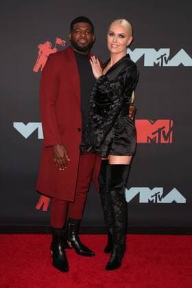 August 26, 2019, New York, New York, USA: LINDSEY VONN. P.K. SUBBAN at the MTV 2019 Video Music Awards,.Red Carpet Arrivals,.The Prudential Center,.Newark, NJ.August 26, 2019.Photos by , Photos Inc. New York USA - ZUMAms4_ 20190826_zaf_ms4_044 Copyright: xSoniaxMoskowitzx