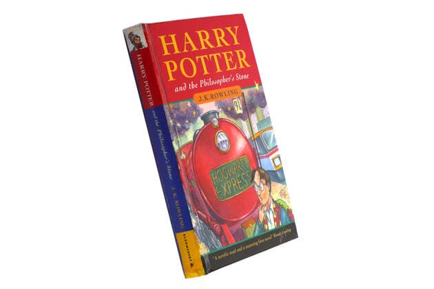 September 25, 2019, London, England, United Kingdom: sold a rare hard-back copy of Harry Potter and the Philosopher s Stone, FIRST EDITION, first issue for £27,500 pounds against a pre-sale low estimate of £15,000 to £20,000. The book by author J.K. Rowling which featured the words 1 wand twice in the list on page 53, had its original pictorial boards, restored and re-laminated to a high standard, new end-papers, original end-paper book and library ink stamp to the verso of its title-page. While other First Editions are usually very worn, this copy was in good condition. The book sold to a UK buyer on the internet. London United Kingdom - ZUMAz03_ 20190925_int_z03_176 Copyright: xChiswickxAuctionsx