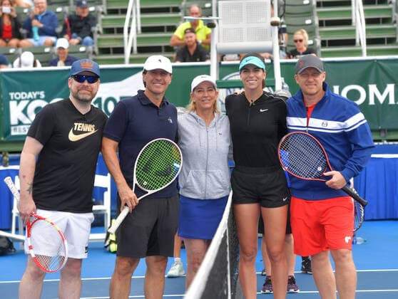November 24, 2019, Delray Beach, Florida, United States Of America: DELRAY BEACH, FL - NOVEMBER 24: David Cook, Chris Evert, Kevin McKidd participates in the 30TH Annual Chris Evert Pro-Celebrity Tennis Classic presented by Chase Private Client at Delray Beach Tennis Center on November 24, 2019 in Delray Beach, Florida..People: David Cook, Chris Evert, Kevin McKidd Delray Beach United States Of America - ZUMAn287 20191124_zaa_n287_018 Copyright: xSMGx