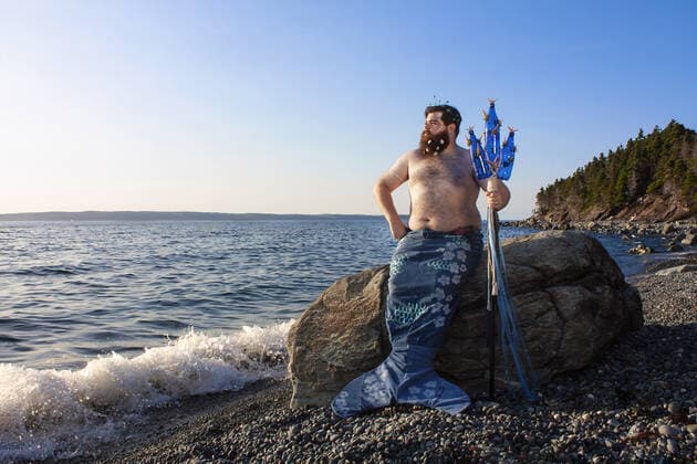 November 25, 2019, Newfoundland and Labrador, Canada: IN PHOTO: Model Trevor Wellon..A group of bearded Canadian men have been transformed into mermen for a hilarious charity calendar...The Newfoundland and Labrador Beard and Moustache Club (NLBMC) have raised over £291,000 ($500,000) for local charities from sales of over 30,000 calendars worldwide and now the men are back for the 2020 edition sporting facial hair with fishtails and scales...Dubbed the â€oe2020 MerBâ€⠢ys Calendarâ€Â, it combines the word Merman with the Newfoundland term â€oebâ€⠢y†(pronounced â€oebyeâ€Â), a term similar to the word buddy. ..Hasan Hai, founder of the NLBMC and the MerBâ€⠢ys project, explains: â€oeOur club embraces healthy and progressive expressions of masculinity; we delight in breaking down outdated and harmf - ZUMAc218 20191125_zia_c218_027 Copyright: xCOVERxImagesx