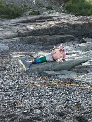 November 25, 2019, Newfoundland and Labrador, Canada: A group of bearded Canadian men have been transformed into mermen for a hilarious charity calendar...The Newfoundland and Labrador Beard and Moustache Club (NLBMC) have raised over £291,000 ($500,000) for local charities from sales of over 30,000 calendars worldwide and now the men are back for the 2020 edition sporting facial hair with fishtails and scales...Dubbed the â€oe2020 MerBâ€⠢ys Calendarâ€Â, it combines the word Merman with the Newfoundland term â€oebâ€⠢y†(pronounced â€oebyeâ€Â), a term similar to the word buddy. ..Hasan Hai, founder of the NLBMC and the MerBâ€⠢ys project, explains: â€oeOur club embraces healthy and progressive expressions of masculinity; we delight in breaking down outdated and harmful stereotypes. .. Masculinity - ZUMAc218 20191125_zia_c218_029 Copyright: xCOVERxImagesx