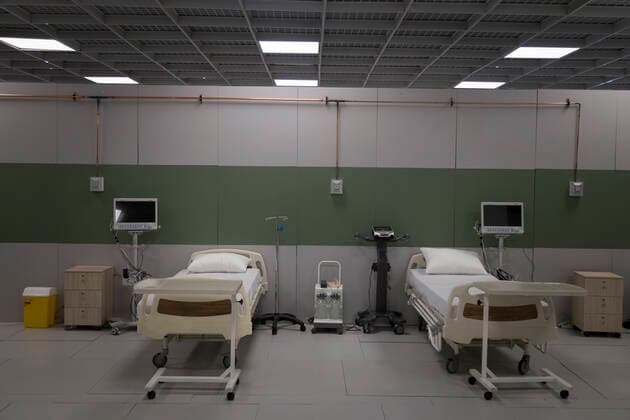 March 21, 2020, Tehran, Iran: A view of a temporary established emergency hospital in a part of the world s largest shopping mall complex called Iran Mall , to treat patients infected with the COVID-19 disease, caused by the SARS-CoV-2 coronavirus, in the northwest of the capital of Tehran, Iran. Iran is one of the countries most affected by the devastating pandemic of the coronavirus. According to the latest report by the Ministry of Health, there are at least 20,610 confirmed cases of coronavirus infections and 1,556 people have died from the virus throughout Iran. Tehran Iran - ZUMAf146 20200321_zip_f146_014 Copyright: xRouzbehxFouladix