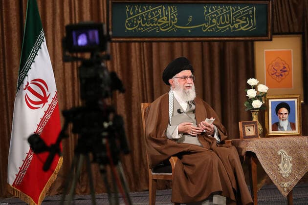 March 22, 2020, Tehran, Iran: In this picture released by the official website of the office of the Iranian supreme leader, Supreme Leader Ayatollah ALI KHAMENEI addresses the nation on a televised speech, in Tehran, Iran, on March 22, 2020. Khamenei rejected any help from the US over coronavirus crisis saying You cannot be trusted . According to the latest report by the Ministry of Health, there are at least 21,638 confirmed cases of coronavirus infections and 1,685 people have died from the virus throughout Iran. All 31 of Iran s provinces have reported cases, with the northeastern province of Semnan reporting the largest number of infections per capita. Tehran Iran - ZUMAi98_ 20200322_zih_i98_007 Copyright: xIranianxSupremexLeader SxOfficex