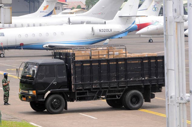 September 5, 2019, Jakarta, Jakarta, Indonesia: Indonesian Air Force C130 Hercules aircraft carrying COVID-19 medical devices from Shanghai, China, arrived at Halim Perdanakusuma Air Force Base, Jakarta on March, 23,2020. The medical devices consist of disposable masks, N95 masks, protective clothing, goggles, gloves, shoe covers, infrared thermometers, and surgical caps, to combat Corona Virus in Indonesia. Jakarta Indonesia - ZUMAr173 20190905_zip_r173_284 Copyright: xDasrilxRoszandix