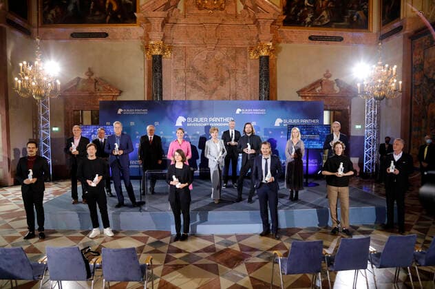 David Grabowski, Friedrich Scherer, Thilo Mischke, Klaus Schäfer, Florian Hartung, Otto Beierl, Maxine Brückner, Judith Gerlach, Carolin Reiber, Sebastian Pufpaff, Christian Klandt, Felix Klare, Katrin Bühlig, Pia Strietmann, Winfried Laasch and Fidelis Mager at the presentation of the 32 Bavarian Television Award 2020 in the Munich Residence Munich, 14 10 2020 Foto:xD.xBedrosianx xFuturexImage