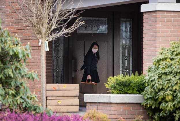 March 4, 2021, Vancouver, BC, Canada: Meng Wanzhou, chief financial officer of Huawei, leaves her home to attend B.C. Supreme Court, in Vancouver, on Thursday, March 4, 2021. Vancouver Canada - ZUMAc35_ 20210304_zaf_c35_027 Copyright: xDarrylxDyckx