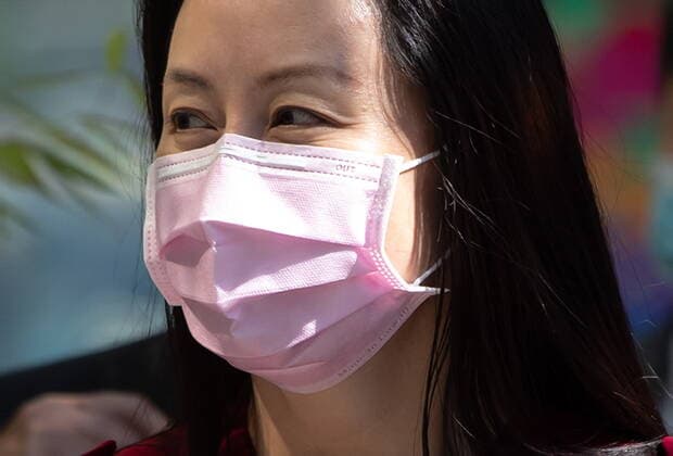 August 10, 2021, Vancouver, BC, Canada: Meng Wanzhou, chief financial officer of Huawei, leaves B.C. Supreme Court during a break from her extradition hearing, in Vancouver, on Tuesday, August 10, 2021. Vancouver Canada - ZUMAc35_ 20210810_zaf_c35_036 Copyright: xDarrylxDyckx