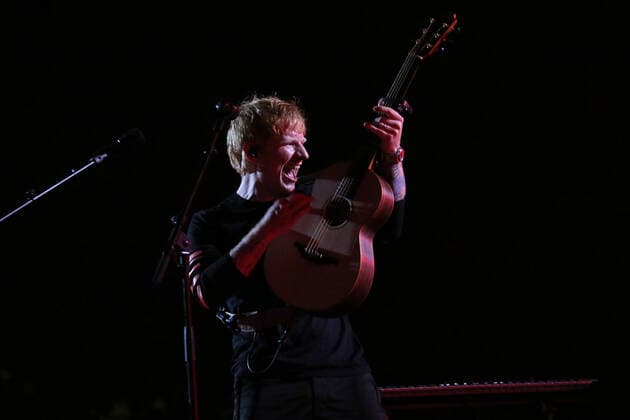 Ed Sheeran performs during the Global Citizen Live concert in Paris on Saturday, September 25, 2021. The concert, held at the base of the Eiffel Tower, is one of several taking place in cities around the world including New York, Los Angeles, London, Sydney, Lagos, Rio, Mumbai and Seoul. The event aims to raise awareness for issues related to the climate and ending poverty. PARI20210925058 DAVIDxSILPA