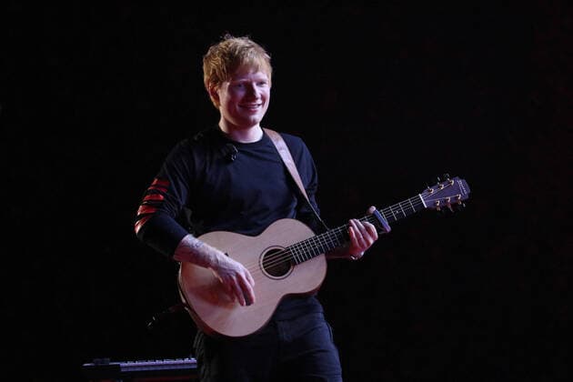 Ed Sheeran performs during the Global Citizen Live concert in Paris on Saturday, September 25, 2021. The concert, held at the base of the Eiffel Tower, is one of several taking place in cities around the world including New York, Los Angeles, London, Sydney, Lagos, Rio, Mumbai and Seoul. The event aims to raise awareness for issues related to the climate and ending poverty. PARI20210925059 DAVIDxSILPA