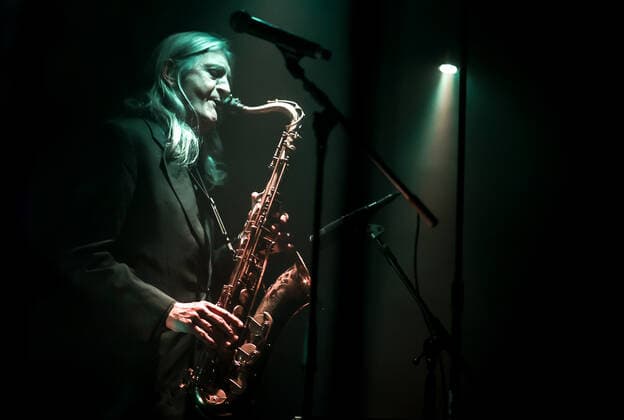 Concert by Bohren Der Club of Gore , Festival opening SONIC MORGUE, Silent Green Berlin Bohren Der Club of Gore , Morten Gass Organ, Mellotron, Fender Rhodes, Baritone Guitar, Drums Robin Rodenberg Double Bass, Drums Christoph Clöser Saxophone, Fender Rhodes, Piano, Vibraphone, Drums