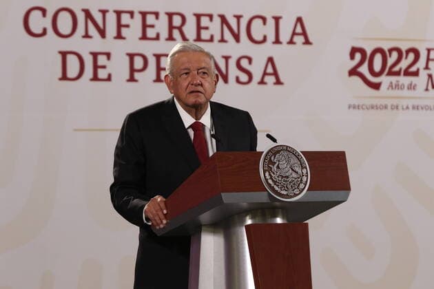 June 17, 2022, Mexico City, Mexico City, Mexico: June 17, 2022, Mexico City, Mexico: Mexicoâ€⠢s President, Andres Manuel Lopez Obrador gesticulates while talk during his daily morning briefing conference at National Palace. on June 17, 2022 in Mexico City, Mexico. Mexico City Mexico - ZUMAe321 20220617_zia_e321_001 Copyright: xIsmaelxRosas xEyepixxGroupx