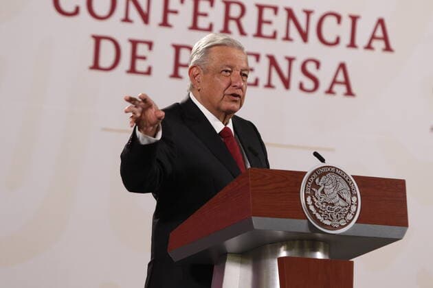 June 17, 2022, Mexico City, Mexico City, Mexico: June 17, 2022, Mexico City, Mexico: Mexicoâ€⠢s President, Andres Manuel Lopez Obrador gesticulates while talk during his daily morning briefing conference at National Palace. on June 17, 2022 in Mexico City, Mexico. Mexico City Mexico - ZUMAe321 20220617_zia_e321_004 Copyright: xIsmaelxRosas xEyepixxGroupx