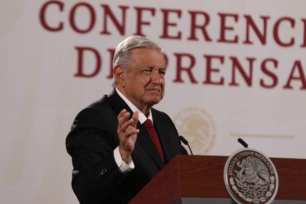 June 17, 2022, Mexico City, Mexico City, Mexico: June 17, 2022, Mexico City, Mexico: Mexicoâ€⠢s President, Andres Manuel Lopez Obrador gesticulates while talk during his daily morning briefing conference at National Palace. on June 17, 2022 in Mexico City, Mexico. Mexico City Mexico - ZUMAe321 20220617_zia_e321_007 Copyright: xIsmaelxRosas xEyepixxGroupx