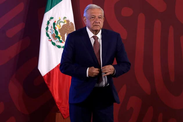 June 20, 2022, Mexico City, Mexico City, Mexico: June 20, 2022, Mexico City, Mexico: Mexican President, Andres Manuel Lopez Obrador, talks during his daily briefing conference at national palace. On Jun 20, 2022 In Mexico City, Mexico. Mexico City Mexico - ZUMAe321 20220620_zia_e321_001 Copyright: xLuisxBarronx xEyepixxGroupx
