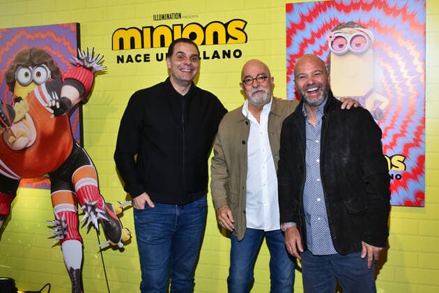 June 26, 2022, Mexico City, Mexico City, Mexico: June 26, 2022, Mexico City, Mexico: (L-R) Christian Martinoli, Andres Bustamante, Luis Garcia attend at the red carpet of Minions: The Rise of Gru film premiere at Cinemex Antara. on June 26, 2022 in Mexico City, Mexico. Mexico City Mexico - ZUMAe321 20220626_zia_e321_026 Copyright: xCarlosxTischlerx xEyepixxGroupx