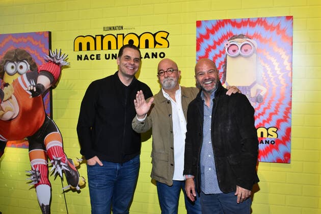 June 26, 2022, Mexico City, Mexico City, Mexico: June 26, 2022, Mexico City, Mexico: (L-R) Christian Martinoli, Andres Bustamante, Luis Garcia attend at the red carpet of Minions: The Rise of Gru film premiere at Cinemex Antara. on June 26, 2022 in Mexico City, Mexico. Mexico City Mexico - ZUMAe321 20220626_zia_e321_027 Copyright: xCarlosxTischlerx xEyepixxGroupx