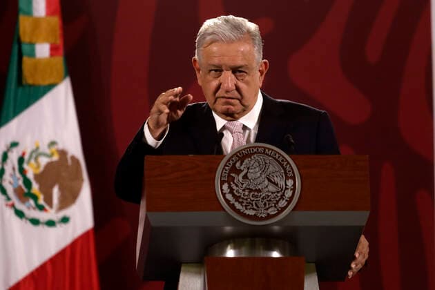 July 8, 2022, Mexico City, Mexico City, Mexico: July 8, 2022, Mexico City, Mexico: Mexico s President, Andres Manuel Lopez Obrador speaks during his daily morning briefing conference at the National Palace. on Jul 8, 2022 In Mexico City, Mexico. Mexico City Mexico - ZUMAe321 20220708_zia_e321_039 Copyright: xLuisxBarronx xEyepixxGroupx