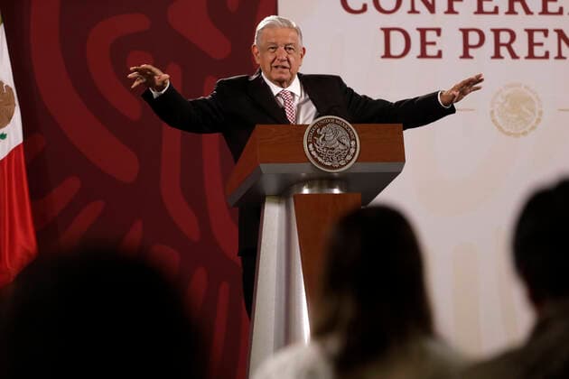 July 15, 2022, Mexico City, Mexico City, Mexico: July 15, 2022, Mexico City, Mexico: Mexican President, Andres Manuel Lopez Obrador, talking during his daily briefing conference at the National Palace. on Jul 15, 2022 In Mexico City, Mexico. Mexico City Mexico - ZUMAe321 20220715_zia_e321_026 Copyright: xLuisxBarronx xEyepixxGroupx