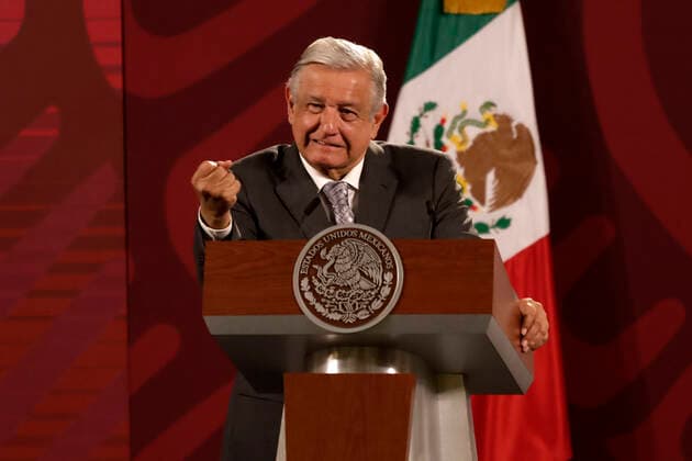 August 22, 2022, Mexico City, Mexico City, Mexico: August 22, 2022, Mexico City, Mexico: Mexican President Andres Manuel Lopez Obrador, speaks during a meeting with the media during his daily morning briefing conference at National Palace. on August 22, 2022 in Mexico City, Mexico. Mexico City Mexico - ZUMAe321 20220822_zia_e321_015 Copyright: xLuisxBarronx xEyepixxGroupx
