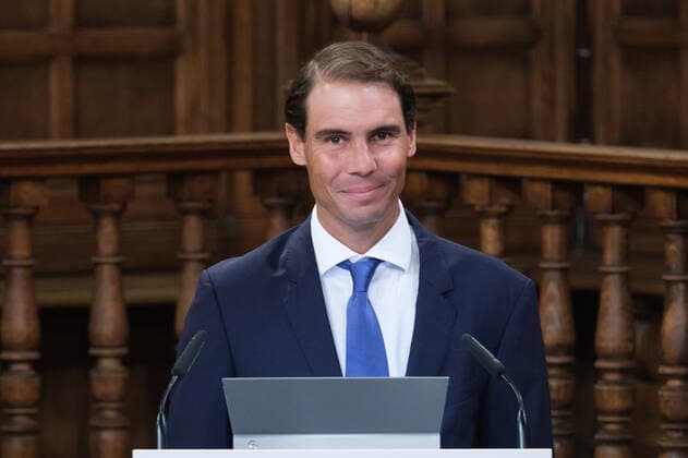 September 20, 2022, Madrid, Spain: Tennis player Rafael Nadal, seen during the delivery of the Camino Real Award on its fifth edition at the auditorium of the University of Alcala, in Alcala de Henares, Madrid. The Camino Real award has been granted by the Franklin Institute of the University of Alcala, which recognizes the professional work of Spaniards who in an outstanding and exemplary way project and enhance the positive image of Spain in the United States. The projection of the image of Spain in North America by the tennis player, means his triumph in the US Open (2019), as well as in previous editions of 2010, 2013, 2017 and in other tournaments played in North America. Madrid Spain - ZUMAs197 20220920_zaa_s197_117 Copyright: xAtilanoxGarciax