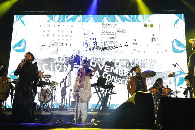 RECORD DATE NOT STATED October 15, 2022, Sao Paulo, Brazil: Show by rappers Emicida, Drik Barbosa, Rael and Evandro Fioti, with the participation of Tuyo, during the Novabrasil Music Festival, which takes place this weekend at Sambodromo do Anhembi, in Sao Paulo, on Saturday (15). Copyright: xLecoxVianax