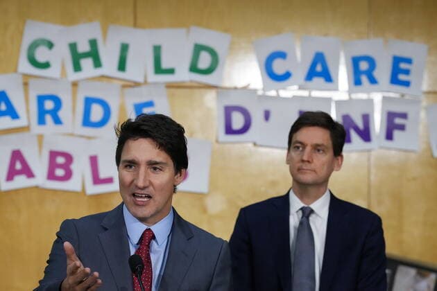 December 2, 2022, RICHMOND, BC, CANADA: Prime Minister Justin Trudeau speaks as B.C. Premier David Eby, back right, listens during a child care announcement at the Richmond Jewish Day School, in Richmond, B.C., on Friday, December 2, 2022. RICHMOND CANADA - ZUMAc35_ 20221202_zaf_c35_148 Copyright: xDarrylxDyckx