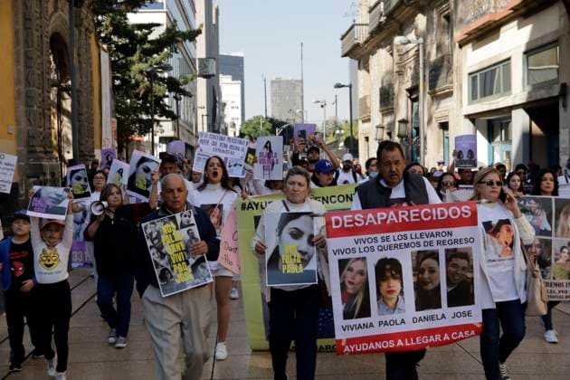 Relatives of missing persons in the state of Zacatecas in Mexico demand government to locate them January 5, 2023, Mexico City, Mexico: Family and friends of Irma Paola Vargas Montoya, Daniela Marquez Pichardo, Viviana Marquez Pichardo and Jose Gutierrez Montoya, missing since December 25 in the state of Zacatecas, demand that the governments of Zacatecas, Jalisco and Mexico find them alive during a protest in Mexico City. on January 5, 2023 in Mexico City, Mexico (Photo by Luis Barron Eyepix Group). Copyright: xLuisxBarronx xEyepixxGroupx LB_20230105_ZACATECAS_DESAPARECIDOS20