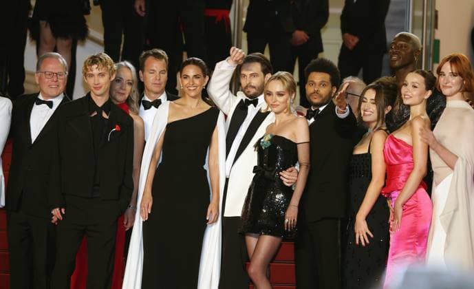 May 22, 2023, CANNES, FRANCE: Troye Sivan, Ashley Levinson, Sam Levinson, Lily-Rose Depp, Abel â€oeThe Weeknd†Tesfaye, Rachel Sennott, Moses Sumney, attend the The Idol red carpet during the 76th annual Cannes film festival at Palais des Festivals on May 22, 2023 in Cannes, France. CANNES FRANCE - ZUMAs181 20230522_zea_s181_161 Copyright: xDGPx