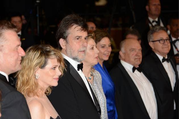 May 24, 2023, CANNES, France: CANNES, FRANCE - MAY 24: Director Nanni Moretti, Margherita Buy, Mathieu Amalric, Federica Pontremoli, Teco Celio and Paolo Del Brocco attends the Il Sol Dell Avvenire (A Brighter Tomorrow) red carpet during the 76th annual Cannes film festival at Palais des Festivals on May 24, 2023 in Cannes, France. CANNES France - ZUMAi09_ 20230524_zaf_i09_019 Copyright: xFrederickxInjimbertx
