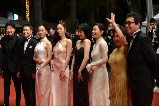 May 25, 2023, CANNES, France: CANNES, FRANCE - MAY 25: (L-R) Director Song Kang-ho, Jang Young-nam, Park Jeong-su, Lim Su-jeong, Kim Ji-woon, Krystal Jung, Jeon Yeo-Been and Oh Jung-se attend the Cobweb (Dans La Toile) red carpet during the 76th annual Cannes film festival at Palais des Festivals on May 25, 2023 in Cannes, France CANNES France - ZUMAi09_ 20230525_zaf_i09_049 Copyright: xFrederickxInjimbertx
