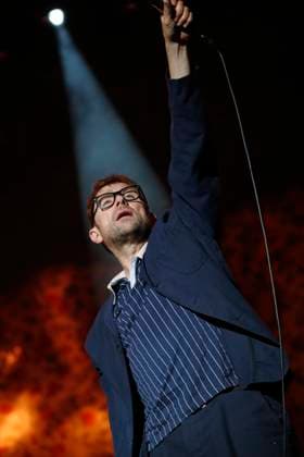 November 19, 2023, Mexico City, Ciudad de Mexico, Mexico: November 18,2023, Mexico City, Mexico: Damon Albarn, lead of British band Blur performs on stage during the day two of the Corona Capital 2023 Music Festival at Autodromo Hermanos Rodriguez. on November 18, 2023 in Mexico City, Mexico. Mexico City Mexico - ZUMAe321 20231119_zea_e321_041 Copyright: xEssenexHernandez xEyepixxGroupx