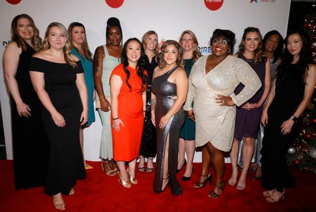 BEVERLY HILLS, CA 0 NOVEMBER 28: Blue Star Honnorees Brittany Salling, Brittany Reese, Stephanie Charlette, Raven Fry, Fiona Rostad, Allison McGurk, Michelle Sanchez, guest, Attiana Harper, Jordan Breier, Crystal Griffin and Kimberly Harbour at Gift Of A Lifetime Red Carpet Event at The Melbourne in Beverly Hills, California on November 28, 2023. Copyright: xFayexSadoux