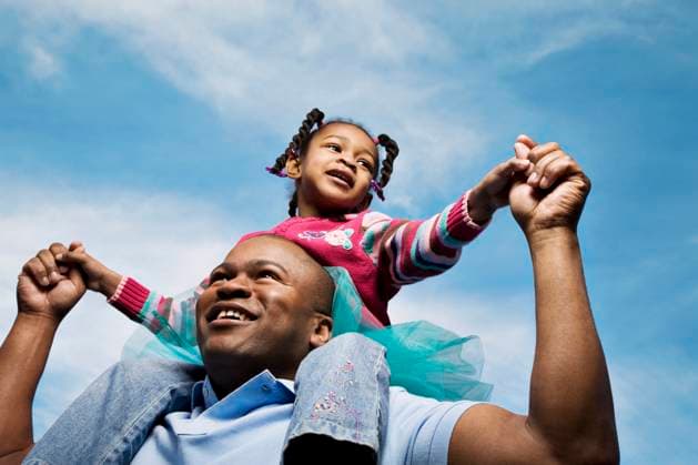 African father carrying daughter on shoulders Seattle, WA, 21.12.2023, model released, TTBB_BLD073240.jpg, 35-39 years, 4-5 years, african ethnicity, arms outstretched, arms raised, blue sky, bonding, carrying, carrying on shoulders, childhood, color image, daughter, day, elementary age, energy, enjoying, family, family with one child, father, fun, girl, girls, happy, head and shoulders, horizontal, leisure activity, love, low angle view, man, mid adult, mid adult men, one parent, outdoors, people, photography, playing, riding, shoulder, sky, smiling, three quarter length, together, two people, weekend activities, minority, minorities2, 30s, 30-35, 30-40, 30s, 35-40, adoring, adult, affection, african, african american, african-american, a Copyright: xKeithxBrofskyx