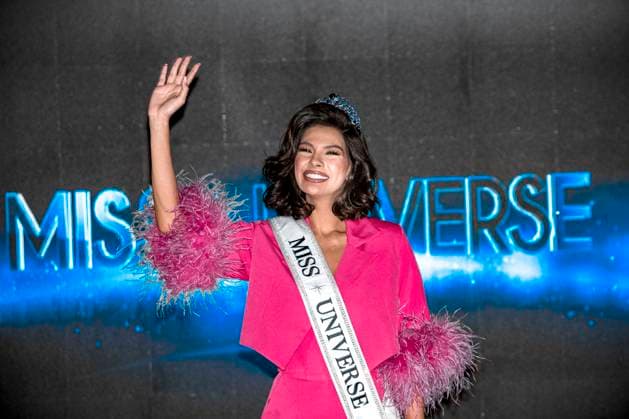 January 23, 2024, Mexico City, Mexico City, Mexico: From left to right: Olivia Quido, CEO of Miss Universe Skincare; Anne Jakrajutitap, president of the international competition; and Sheynnis Palacios, winner of Miss Universe 2023, Mexican businessman Raoºl Rocha Cantoº during a press conference at the Fru Fru Theater in Mexico City, to announce the next Miss Universe International pageant, which will be held on September 28 of this year. year in Mexico. Mexico City Mexico - ZUMAn296 20240123_zip_n296_005 Copyright: xJorgexNunezx