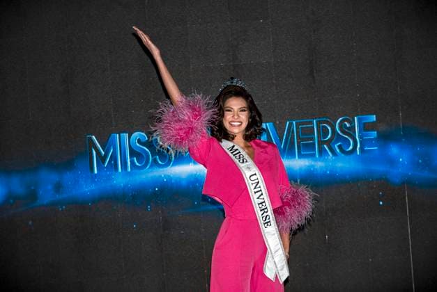 January 23, 2024, Mexico City, Mexico City, Mexico: From left to right: Olivia Quido, CEO of Miss Universe Skincare; Anne Jakrajutitap, president of the international competition; and Sheynnis Palacios, winner of Miss Universe 2023, Mexican businessman Raoºl Rocha Cantoº during a press conference at the Fru Fru Theater in Mexico City, to announce the next Miss Universe International pageant, which will be held on September 28 of this year. year in Mexico. Mexico City Mexico - ZUMAn296 20240123_zip_n296_006 Copyright: xJorgexNunezx