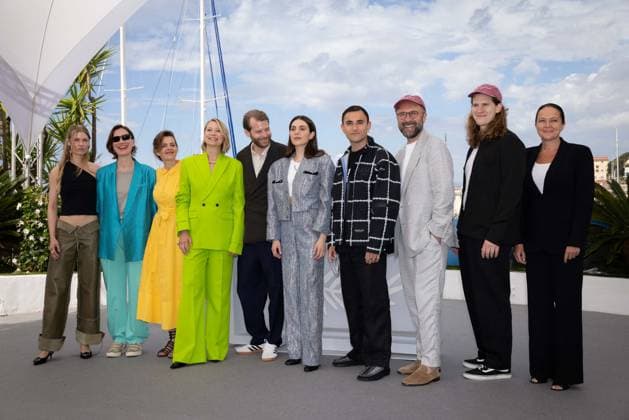 Cannes - Pigen Med Nalen Photocall Tessa Hoder, Line Langebeck, Malene Blenkov, Trine Dyrholm, Magnus von Horn, Vic Carmen Sonne, Besir Zeciri, Mariusz Wlodarski, Michal Dymek and Agnieska Glinska attend the Pigen Med Nalen (The Girl With The Needle) Photocall at the 77th annual Cannes Film Festival at Palais des Festivals on May 16, 2024 in Cannes, France. Photo by Shootpix ABACAPRESS.COM Cannes France Copyright: xShootpix ABACAx