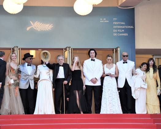 Cannes, France: Cannes, 77th Cannes Film Festival 2024, Red carpet film Megalopolis In the photo: Cannes, 77th Cannes Film Festival 2024, Red carpet film Megalopolis In the photo: Grace VanderWaal, Giancarlo Esposito, Aubrey Plaza, Francis Ford Coppola, Romy Croquet Mars , Adam Driver, Nathalie Emmanuel, Laurence Fishburne, Kathryn Hunter, Talia Shire Cannes France - ZUMAp169 20240516_zea_p169_1031 Copyright: xAlbertoxTerenghix