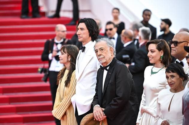 May 16, 2024, Cannes, Lombardy, France: TALIA SHIRE, ADAM DRIVER, FRANCIS FORD COPPOLA, AUBREY PLAZA, LAURENCE FISHBURNE attend the Megalopolis Red Carpet at the 77th annual Cannes Film Festival at Palais des Festivals on May 16, 2024 in Cannes, France. Cannes France - ZUMAk160 20240516_zip_k160_018 Copyright: xStefanosxKyriazisx