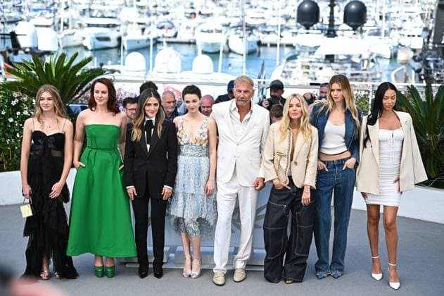 May 19, 2024, Cannes, Cannes, France: WASo° CHIEF, ABBEY LEE KERSHAW, SIENNA MILLER, KEVIN COSTNER, GEORGIA MACPHAIL, ELLA HUNT, ISABELLE FUHRMAN and JENA MALONE attend the Horizon: An American Saga Photocall at the 77th annual Cannes Film Festival at Palais des Festivals on May 19, 2024 in Cannes, France. Cannes France - ZUMAk160 20240519_zip_k160_025 Copyright: xStefanosxKyriazisx