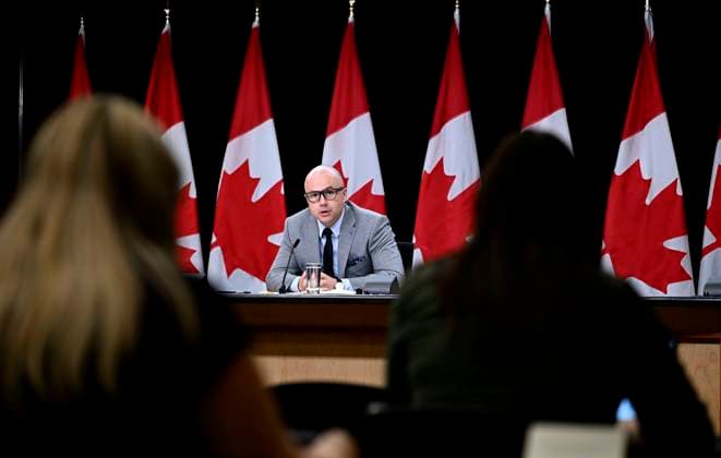 July 9, 2024, Ottawa, On, CAN: Alex Benay, Associate Deputy Minister at Public Services and Procurement Canada, speaks about the work to standardize and simplify HR and pay practices across the public service, during a news conference at the National Press Theatre in Ottawa, on Tuesday, July 9, 2024. Ottawa CAN - ZUMAc35_ 20240709_zaf_c35_080 Copyright: xJustinxTangx