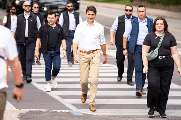 August 10, 2024, Brampton, On, Canada: Prime Minister Justin Trudeau, centre, arrives at the Flavour of Nigeria Festival in Brampton, Ont., Saturday, August 10, 2024. Brampton Canada - ZUMAc35_ 20240810_zaf_c35_174 Copyright: xArlynxMcadoreyx